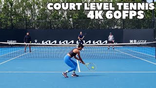 Leylah Fernandez Mini Tennis Practice Court Level  2022 Australian Open 4K 60FPS [upl. by Bald]