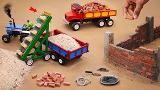 diy truck bricks construction  conveyor belt sand loading science project sanocreator [upl. by Gow]