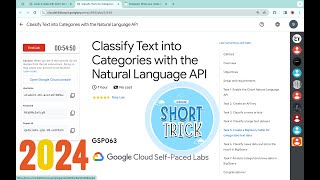 2024 Classify Text into Categories with the Natural Language API  qwiklabs  GSP063 quicklab [upl. by Woody]