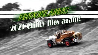 Chitty Chitty Bang Bang races at Brooklands [upl. by Rehptsirhc]