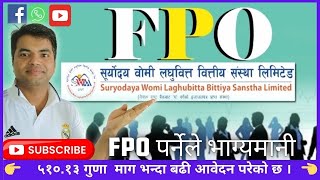 Suryodaya womi laghubitta FPO  IPOshare market in Nepal  Nepali stock market [upl. by Eanrahs]