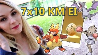 Pokemon Go Ei ausbrüten 25 7x10km Nockchan Magmar Aerodactyl Elektek amp mehr [upl. by Anayet850]