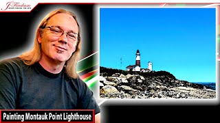 Painting the Montauk Point Lighthouse in Acrylics  Live Art and Chat [upl. by Favata]