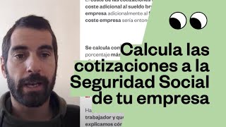 Cómo calcular la Seguridad Social de un trabajador en tu empresa [upl. by Noit]