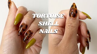 EASY TORTOISE SHELL NAIL ART TUTORIAL  How To Make Press On Nails [upl. by Allicerp661]