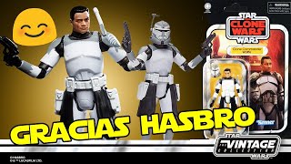 Star Wars Review Clone Commander Wolffe The Vintage Collection TVC 168 Español GRACIAS HASBRO [upl. by Teyugn]