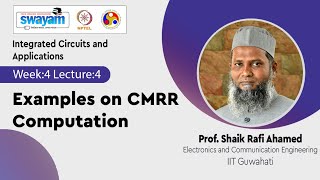 Lec 14 Examples on CMRR Computation [upl. by Asiralc]