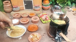 Mini green chili pkoray recipe ll Mini food key ll Yt mini cooking [upl. by Ferdinana]