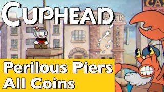 Cuphead  Perilous Piers All 5 Coin Locations Walkthrough  Inkwell Isle 3 RunandGun Level [upl. by Aitnic369]