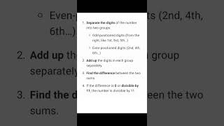 Divisibility Rule of 11divisibility math [upl. by Horace]