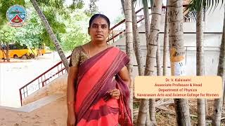 Dr V Kalaiselvi  Associate Professor  Head  Physics Department Navarasam College [upl. by Emoryt]