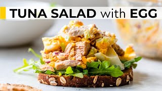 TUNA EGG SALAD RECIPE  easy healthy lunch idea [upl. by Yhotmit]