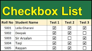 How to Create a Checkbox List in Excel [upl. by Carnes]