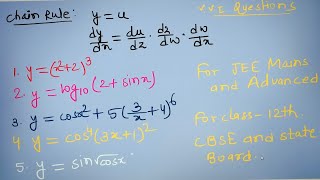 Chain Rule  Illustration on Differentiation  Very very important questions [upl. by Adaha535]