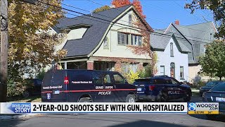 2yearold shoots self with gun hospitalized [upl. by Arehsat]