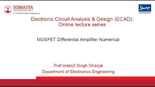 MOSFET Differential Amplifier Numerical [upl. by Salomie]