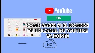 COMO SABER SI EL NOMBRE DE UN CANAL DE YOUTUBE YA EXISTE [upl. by Dickman725]