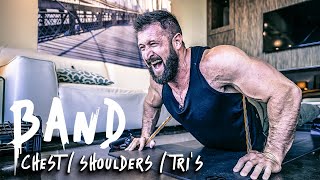 Band ChestShoulderTri Workout Push Day  NO WEIGHTS NO PROBLEM [upl. by Fabiolas]