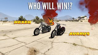 gta 5  american bike hexer VS american bike avarus who will win [upl. by Templer118]