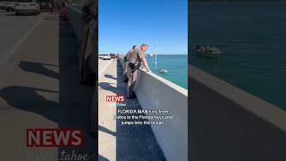 Florida man jumps into ocean at 7 Mile bridge while running from FHP [upl. by Behre]