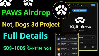 🦶Paws airdrop Real or Fake  Paws telegram bot mining  Paws airdrop update [upl. by Avahc829]