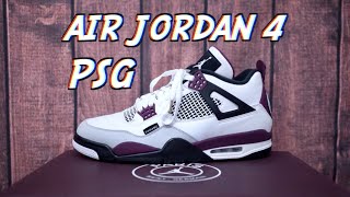 AIR JORDAN 4 PSG AJ4大巴黎 测评穿搭分享 用料颜值都不错！Review amp Onfeet [upl. by Olivie]