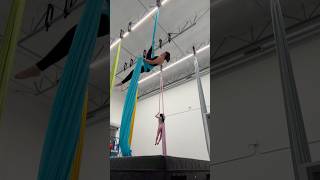 Aerial silks blue aerial silks aerialsilks excercise motivation stunts acrobatics climbing [upl. by Solon]