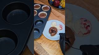 🥧🍨 Creamy Lava Cake  The Perfect Molten Chocolate Dessert Recipe shorts foodie dessert [upl. by Jaine]