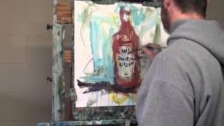 Abstract Fine Art Painting with Mixed Media Part 2  Robert Joyner [upl. by Handbook837]