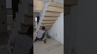 Zigzag staircase homedecor  homeimprovement staircaseconstruction stairscase [upl. by Ellemac]