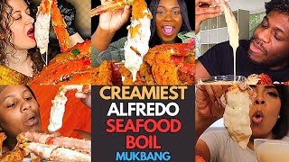 😱🎉😋 CREAMIEST SEAFOOD BOIL MUKBANG  CHEESE ALFREDO SAUCE  MUKBANG COMPILATION🌶️🔥🦀 [upl. by Ardnazxela]