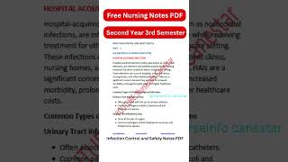 Free Infection Control and Safety Notes PDF for BSC Nursing Second Year 3rd Sem  See Description [upl. by Ladnyc881]