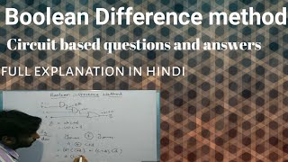 Boolean difference method [upl. by Ayanat]