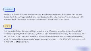 A spring of stiffness 0 3 Nmm is attached to a mass which has viscous damping device When the mass [upl. by Bishop]