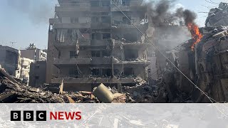 Israel strikes southern suburbs of Beirut  BBC News [upl. by Deck]