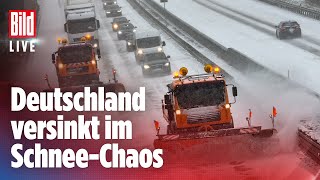 🔴 Deutschland im SchneeChaos So ist die Wettersituation in Teilen des Landes  BILD Live [upl. by Hsilgne]