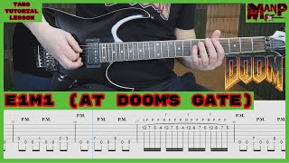 DOOM Theme  E1M1 At Dooms Gate  Guitar Tab  Tutorial  Lesson [upl. by Alek198]