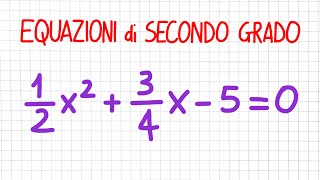 EQUAZIONI DI SECONDO GRADO a coefficienti razionali 1  ES45 [upl. by Kaine86]