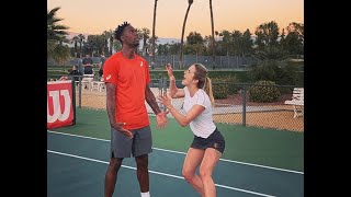 Monfils and Elina are playing ping pong FUNNY [upl. by Rehoptsirhc]