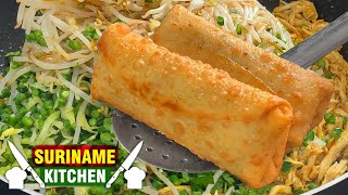 Surinaamse Ouderwetse Loempia Recept Met Eigen Vulling  Eigen Deeg  Spring Roll Filling  Dough [upl. by Ynahpets953]