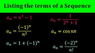 Listing the terms of a Sequence  Sequences  Calculus [upl. by Am]