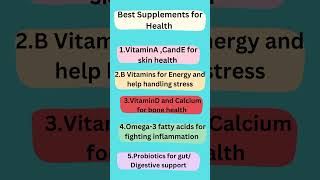 Best Supplements for Health trending food [upl. by Nnahgem316]