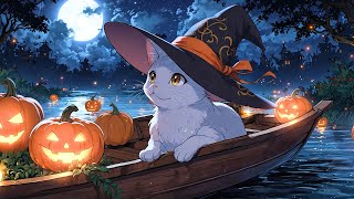 The Cutest Witchy Cat 🎃 Lofi Halloween Vibes 🎃 Night Lofi Song To Make You Feel Relaxed And Peaceful [upl. by Reemas91]