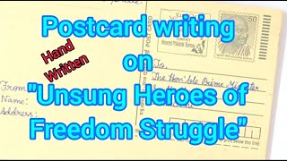 Unsung heroes of freedom struggle  Hand written postcard Unsung heroes of freedom struggle English [upl. by Nivlad293]