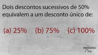 PROBLEMA DE PORCENTAGEM Descontos Sucessivos [upl. by Sydel]