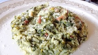 Risotto spinaci e pancetta  Le video ricette di Lara [upl. by Eetnom]