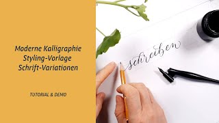 Moderne Kalligraphie Styling Vorlage SchriftVariationen [upl. by Nahtan]