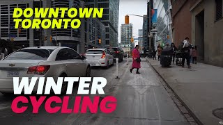 Downtown Toronto  Winter Bike Tour  Exhibition Place to University of Toronto NoTalking NoMusic [upl. by Aruasi]