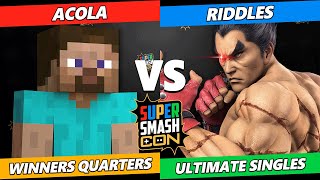 SSC 2023 Winners Quarters  acola Steve Vs Riddles Kazuya Smash Ultimate Tournament [upl. by Ahsienor]