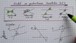 STUFENWINKEL WECHSELWINKEL SCHEITELWINKEL und NEBENWINKEL  So gelingen die Aufgaben [upl. by Atilem]